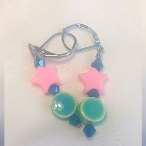 🍒 Dangle Handcrafted Earrings 925  STERLING SILVER HOOKS 🐥